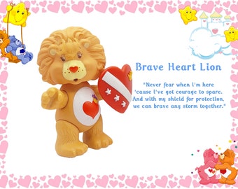 Rare 80's Brave Heart lion Care Bear Cousin from 80s with rare Trusty Shield for courage