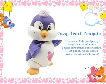 Juguete vintage de pingüino con forma de corazón acogedor de los años 80, el oso cariñoso Cousin