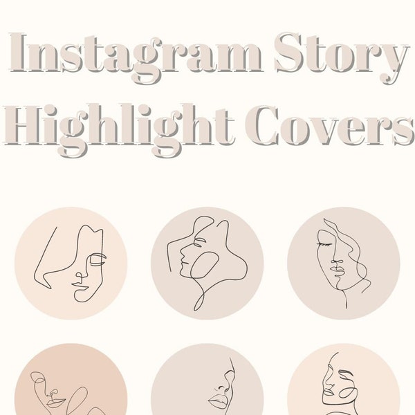 Neutral Modern Trendy Instagram Story Highlight Covers