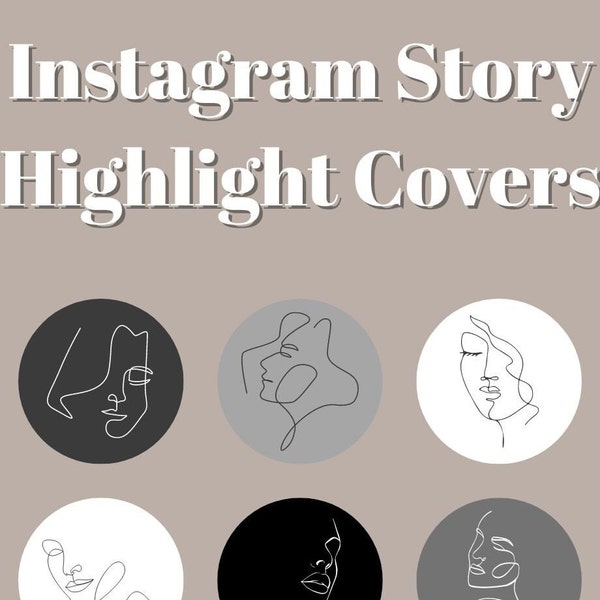 Modern Trendy Black and White Instagram Highlight Story Covers - Digital Download