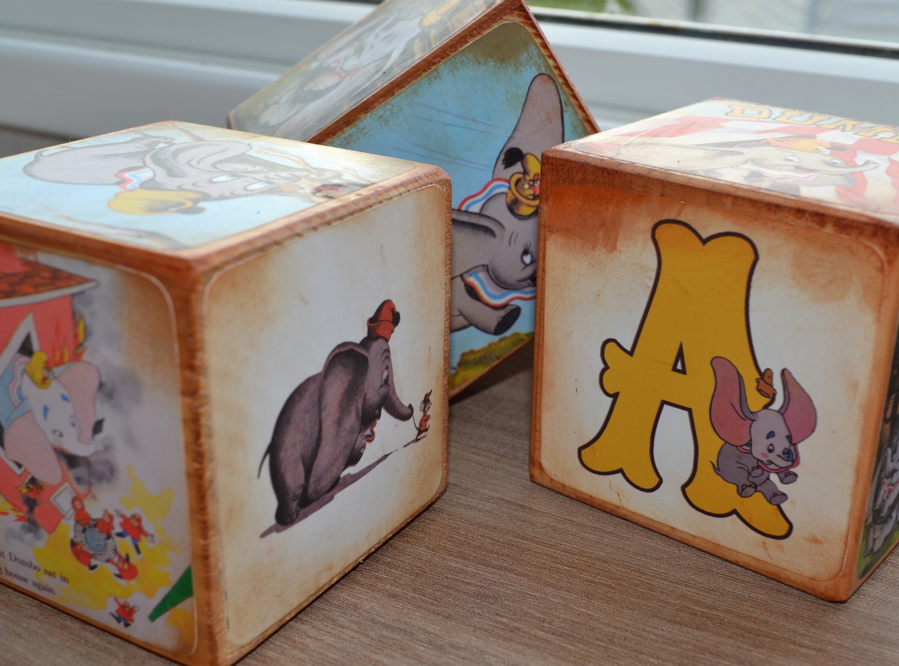 Dumbo Baby Blocks, Dumbo the Elephant, Walt Disney’s Dumbo Wooden ...