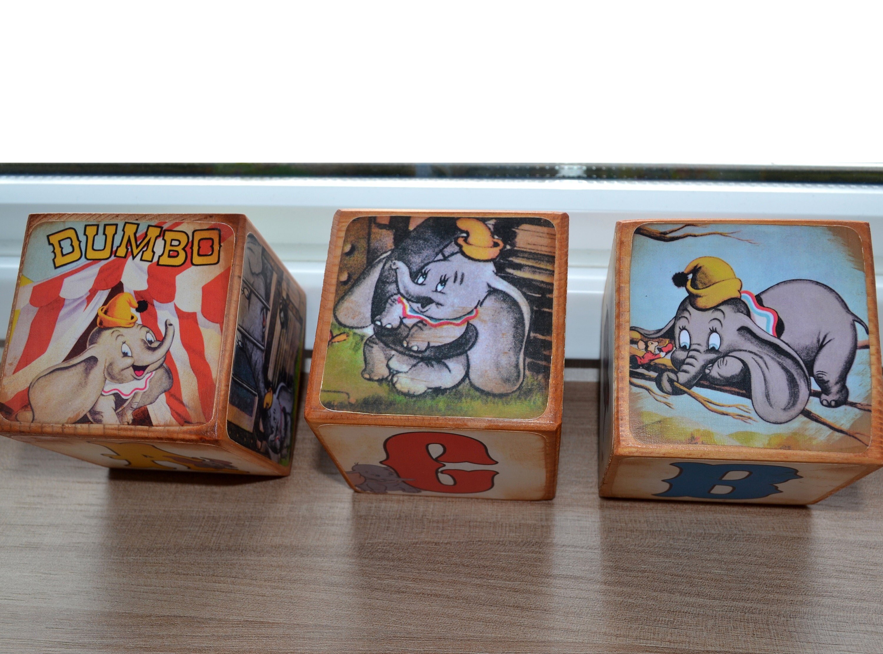 Dumbo Baby Blocks, Dumbo the Elephant, Walt Disney’s Dumbo Wooden ...