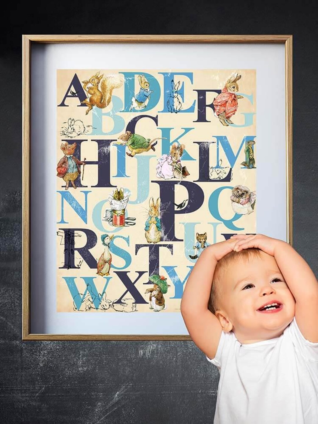 Peter Rabbit Alphabet Print, Beatrix Potter Nursery Wall Art - Etsy
