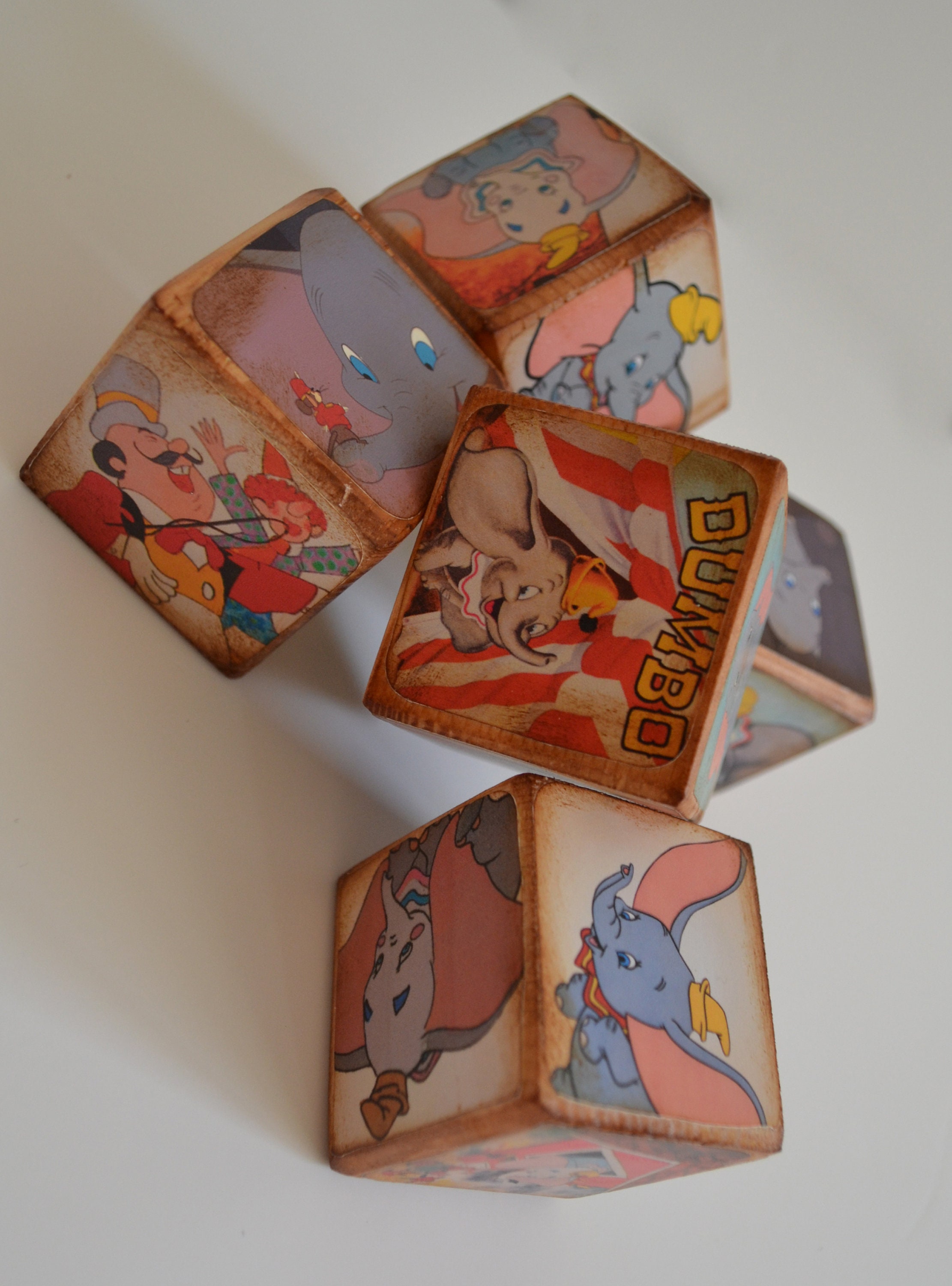 Dumbo Baby Blocks, Dumbo the Elephant, Walt Disney’s Dumbo Wooden ...