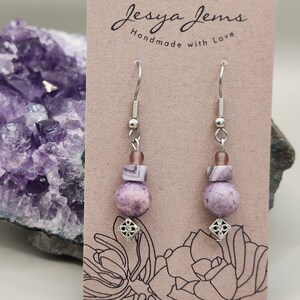 Amethyst & Purple Bead w/ Silver Charm