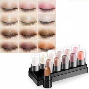 waterproof eyeshadow pencil set 12 colors. eyeshadow makeup stick. Glittery highlighter