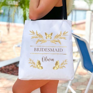 Bridal Party Tote Personalized with a Stylized Name – Sockprints