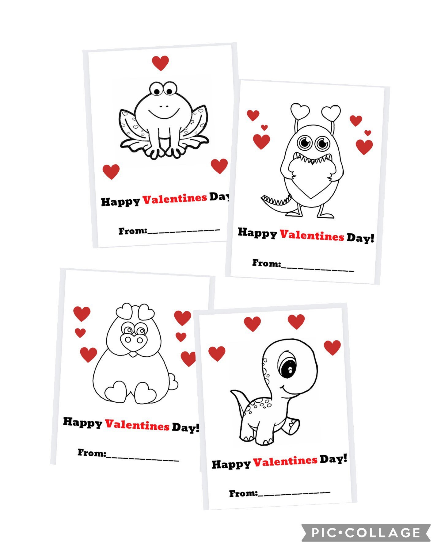 Kids Valentine s Day Cards Printable Valentine Cards Valentine Coloring Cards Printable