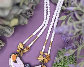 Polymer Clay Butterfly Pendant Necklace