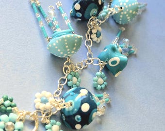 Aquatic Turquoise Jellyfish Car Charm