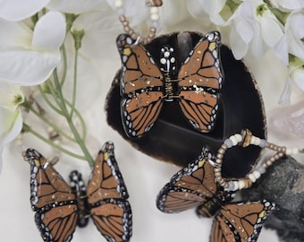 Monarch Butterfly Key Ring Accessory