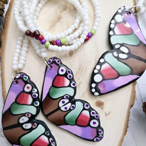 Abstract Multi color Monarch Butterfly Necklace