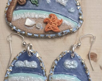 Beach Scene Jewelry Set