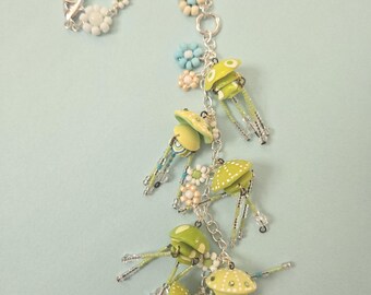 Aquatic Lime Jellyfish Car Charm