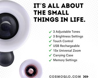 Rechargeable Clip-On Phone Ring Light with Macro Lens - CosmoGlo Mini