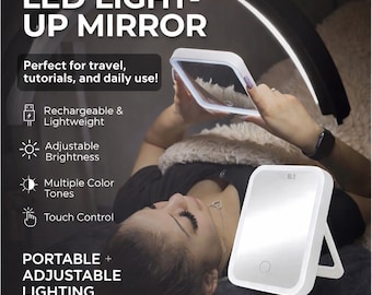 Rechargeable LED Travel Makeup Mirror: Portable Lighted Vanity