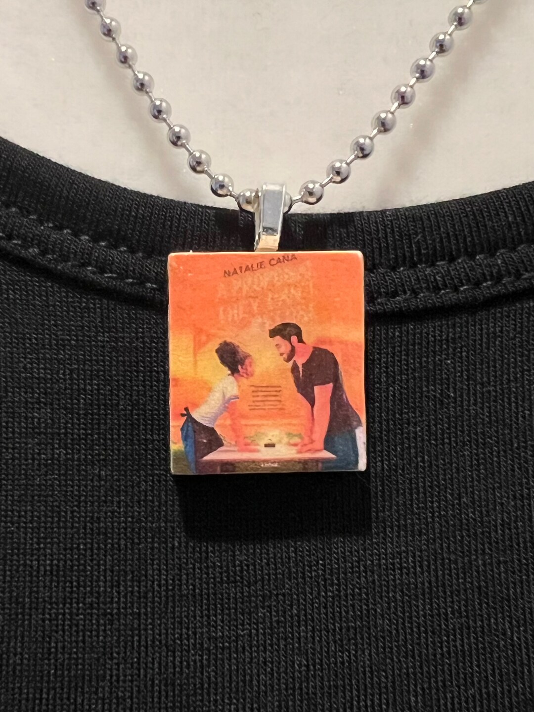 Bookish Scrabble Tile Necklace, Book Pendant Charm Inspired by A ...