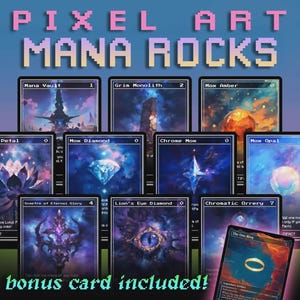 Pixel Art Mana Rocks | 10x Proxies Deck Upgrade Package