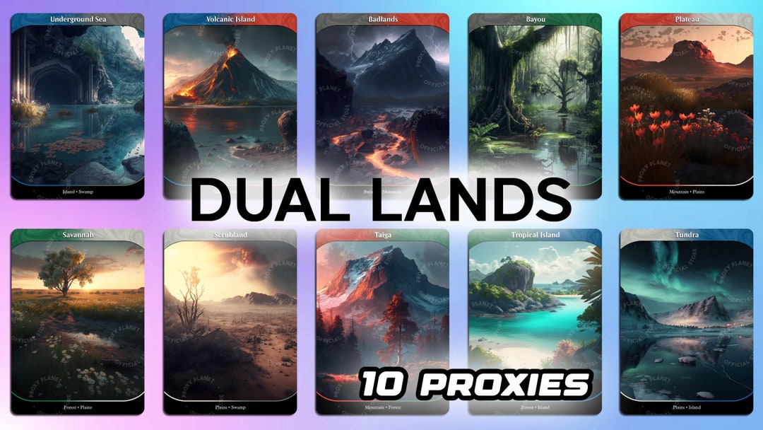 10x Dual Lands MTG Proxies Etsy