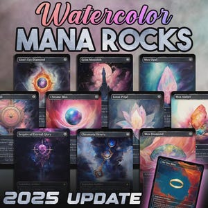 Watercolor Mana Rocks | 10x Proxies Deck Upgrade Package