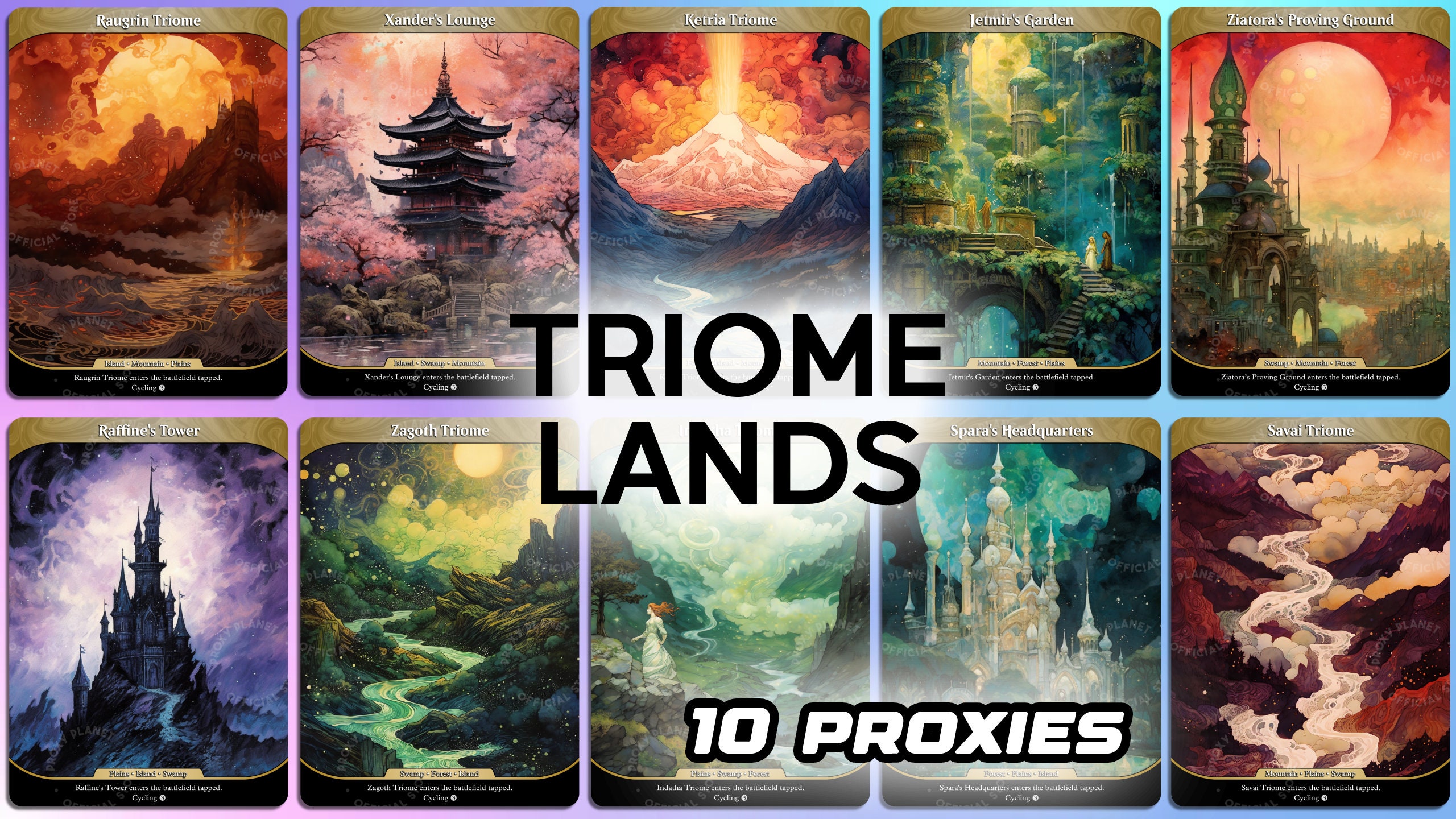 10x Triome Lands MTG Proxies Etsy