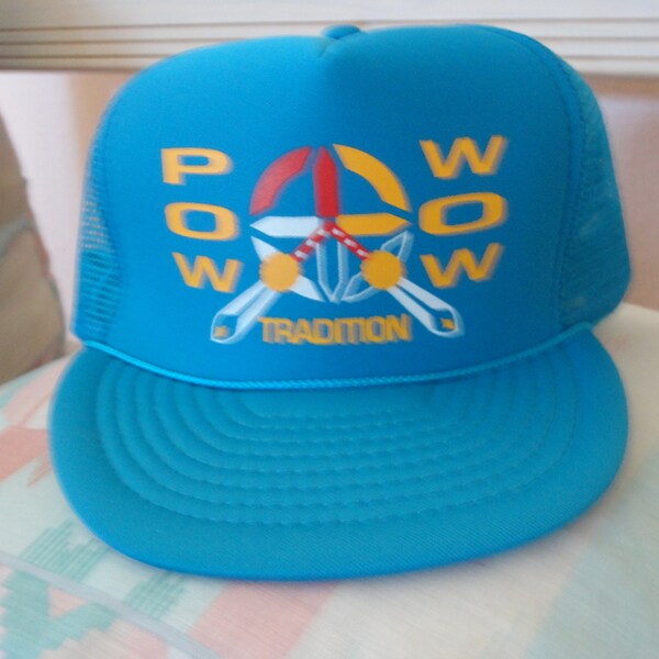 NEW! Pow Wow Cap - Turquoise - Native American Indian Pow Wows - SALE PRICE!!!