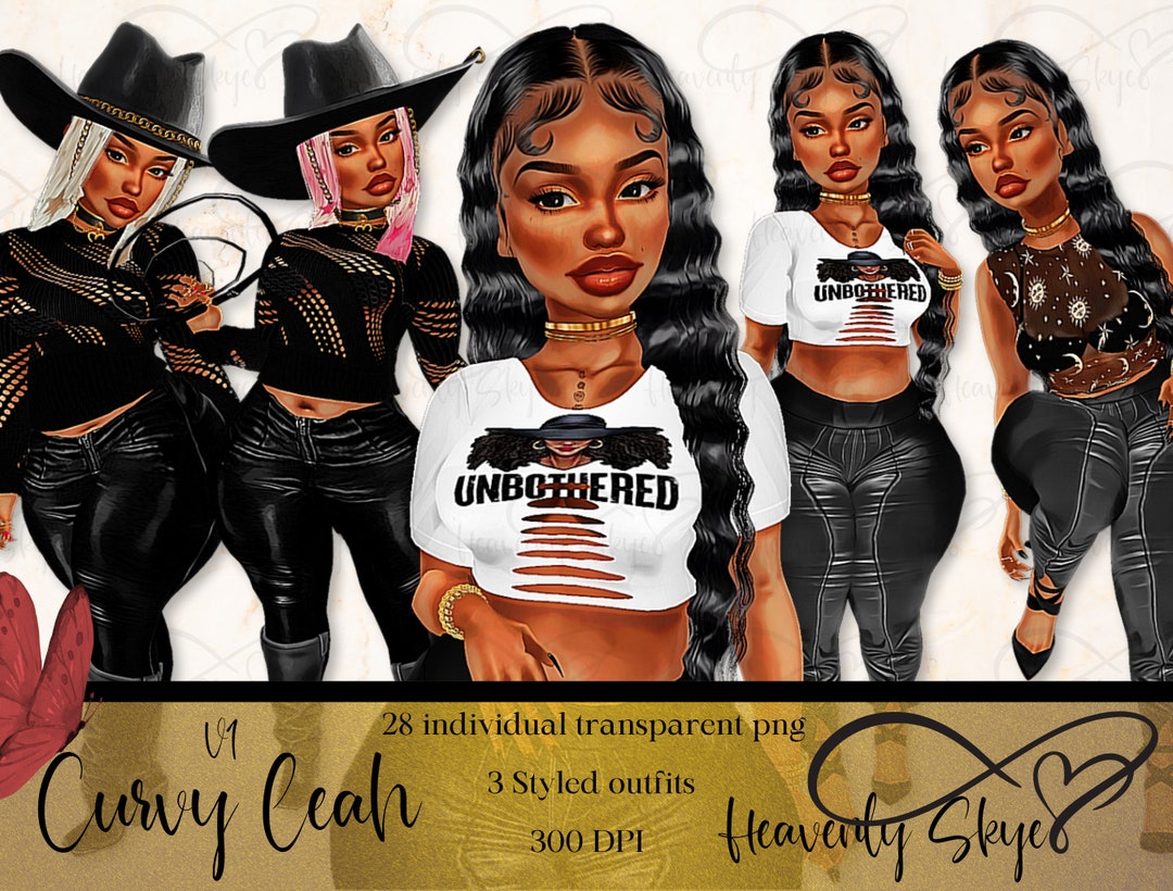 Curvy Woman Illustration Shirt Black Tee