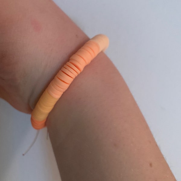 Clay Bead Bracelet - Orange Sherbert