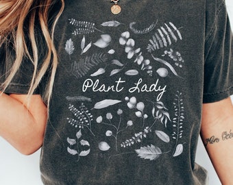 Plant Lady T-Shirt: Botanical Graphic Tee, Vintage Style