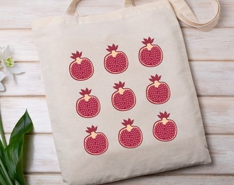 Pomegranate Tote Bag 15&quot; x 16&quot;, Pomegranate Love, Nature&#39;s Beauty, Shop Green, Stylish Tote, Eco Shopper, Market Day, Reusable Bag