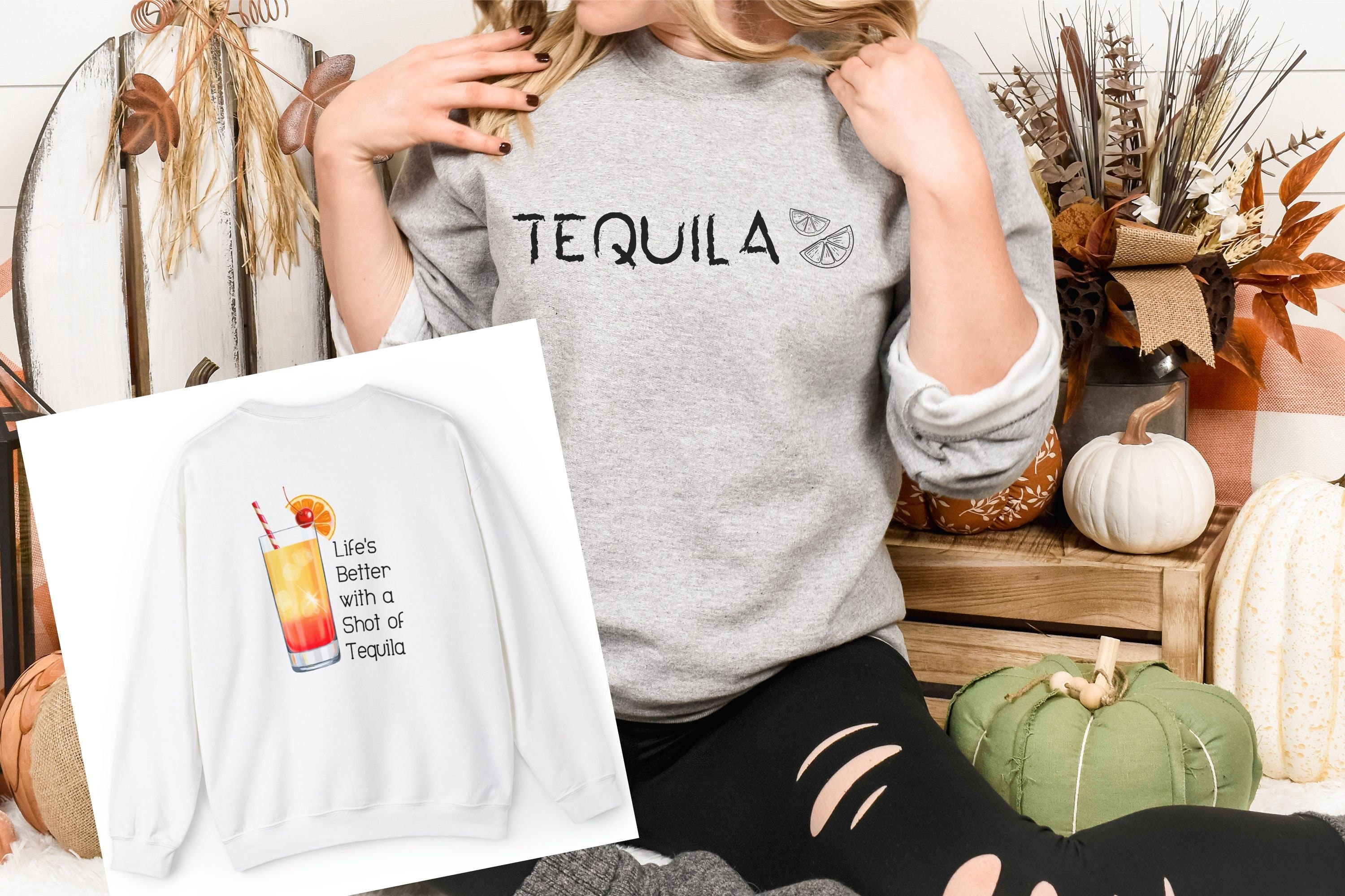 Tequila Sweatshirt, Tequila Shirt, Cocktail Sweatshirt, Tequila Sunrise, Barman Sweatshirt, Barmen Shirt