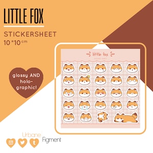 Kleiner Fuchs | Glossy / Holographic Sticker Bogen | Niedliches Briefpapier | Kawaii Sticker Bogen
