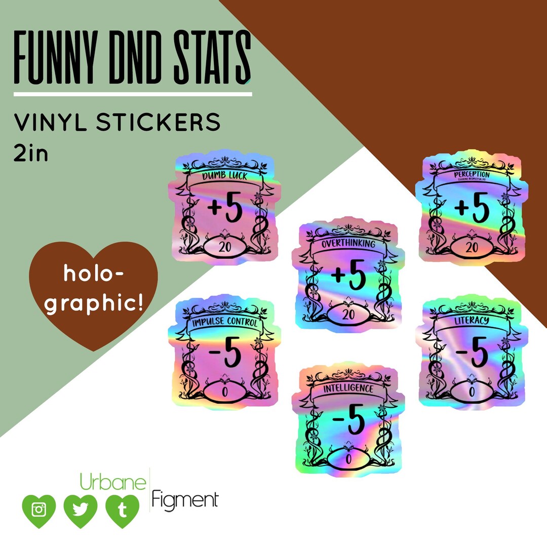 Stat Red Sticker Funny DND Stat Stickers | Iridescent Holographic Vinyl Stickers - Etsy