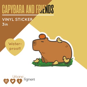 Capybara and Friends Vinyl Sticker | Cute Stationery | Kawaii Sticker