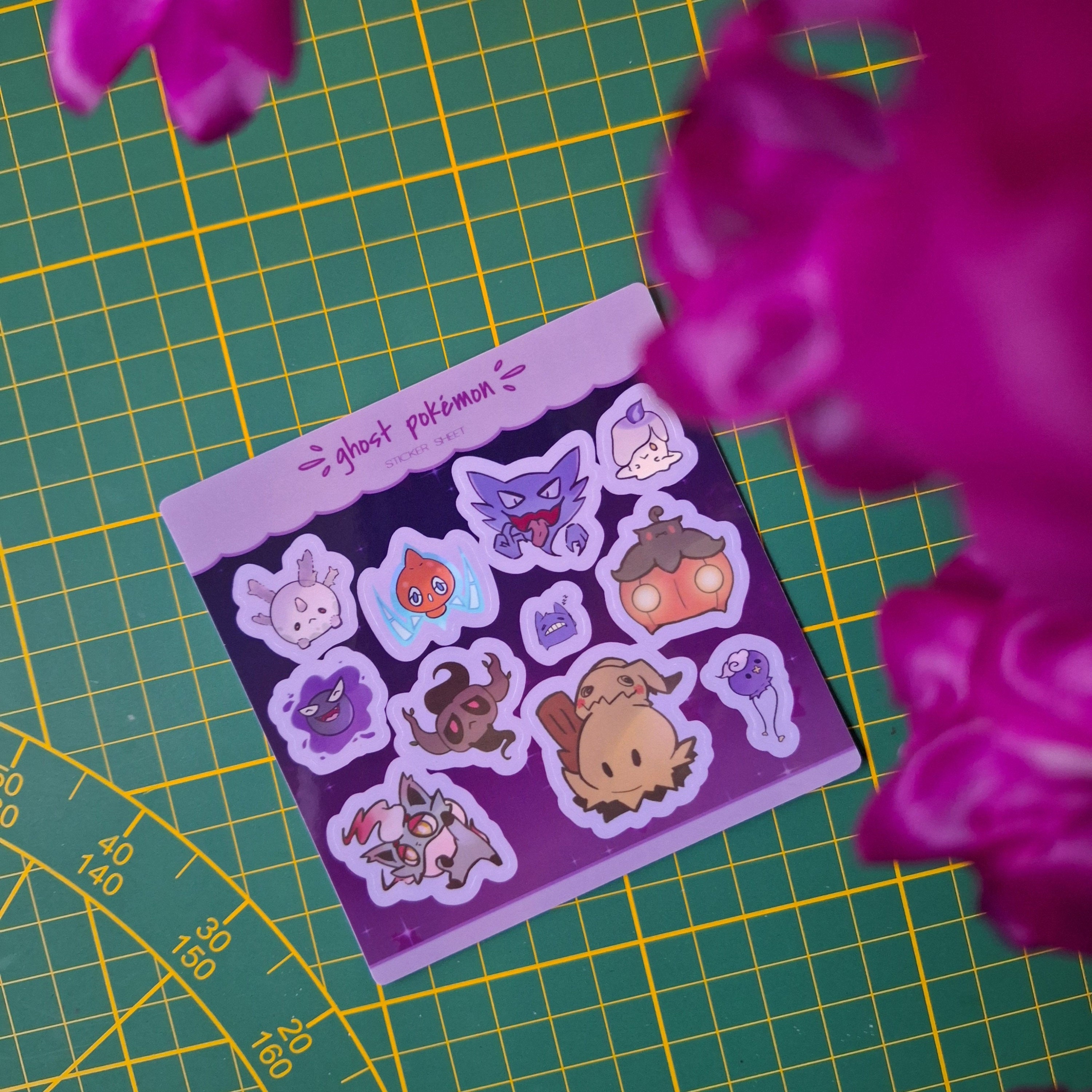 Ghost Pokémon Glossy / Holographic Sticker Sheet | Gastly / Haunter ...