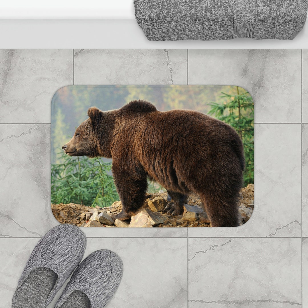 Bear Rug Bear Bath Mat Bathroom Decor Etsy