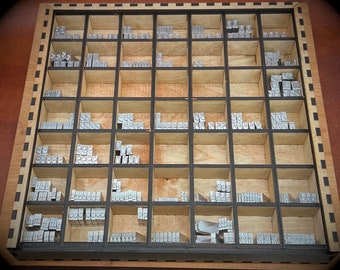 Wooden Typeset Drawer: 13x13 Organizer for Letterpress, Tools, Full Walls