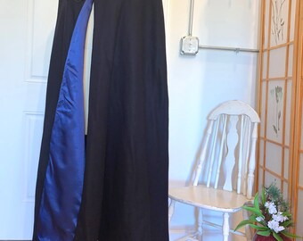 Boat Cloak Navy Wool With Black Velvet Collar, Satin Lined, Made in USA,  FDR Marine Boat Cloak - Etsy