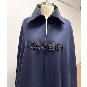dress blues cape FDR Boat Cloak Naval Black Wool Military With Velvet Collar and Lined in Your Color Choice Satin - Custom Made in New Hampshire Designed to be worn