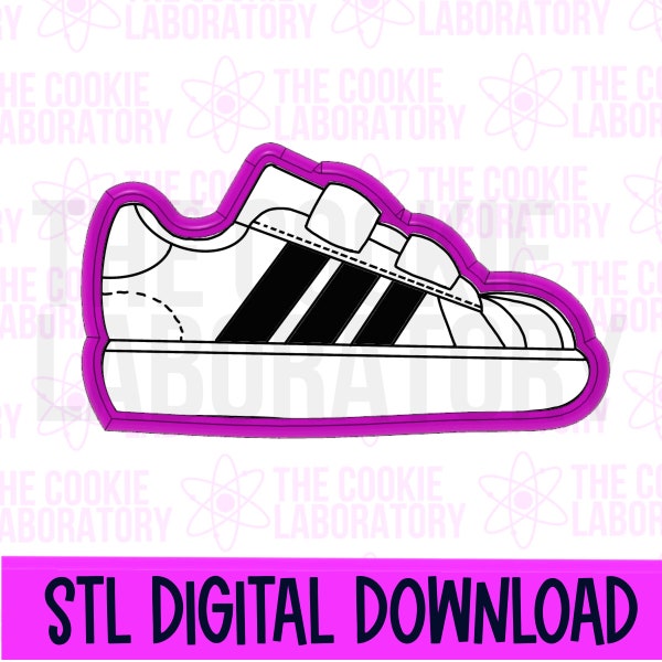 Baby Superstar Sneaker Shoe Cookie Cutter STL File Digital Download *Includes PNG to Print with Eddie*