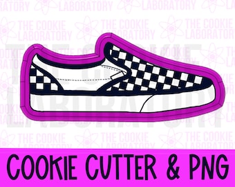 Checkered Shoe Sneaker Slip-On Cookie Cutter *Includes PNG to Print with Eddie*