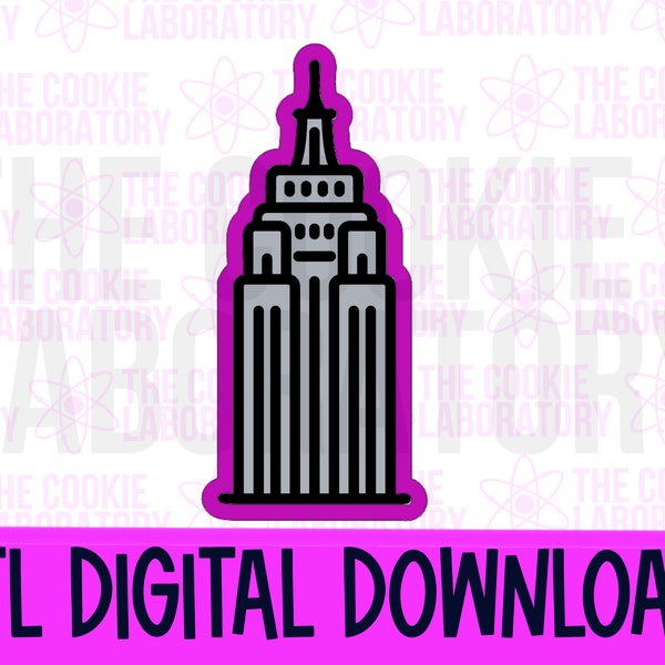 Empire State Building NYC New York City Cookie Cutter STL File Digital Download with PNG