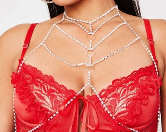 Rhinestone Halter Chain