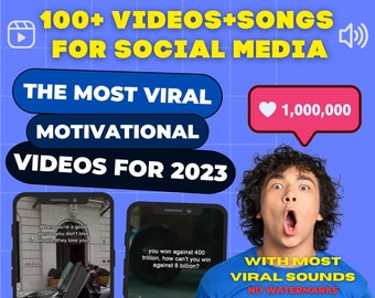 Plus de 100 vidéos riches de motivation VIRALE SONS/CHANSONS/Musique Canva modifiables pour TikTok Instagram YouTube, Reels Shorts pour 2023 Vues garanties