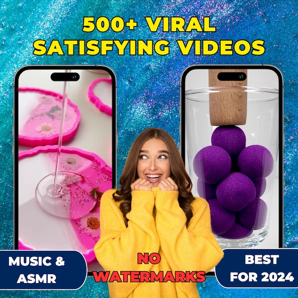 500+ Viral Satisfizing Videos für TikTok Instagram YouTube Canva Bearbeitbare Musik & ASMR Sound Keine Wasserzeichen I Cream Slime Smash Soap Sponge