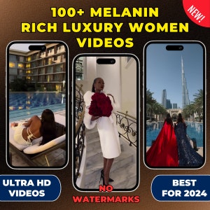 100+ Melanin/Black RICH LUXURY WOMEN Videos Clips Content Background For Tiktok, Instagram Reels, YouTube Shorts I No Watermark I Ultra Hd