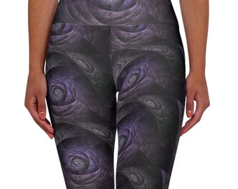 Alice Through the Looking Glass Collection Vortices exclusive pattern High Waisted Yoga Leggings
