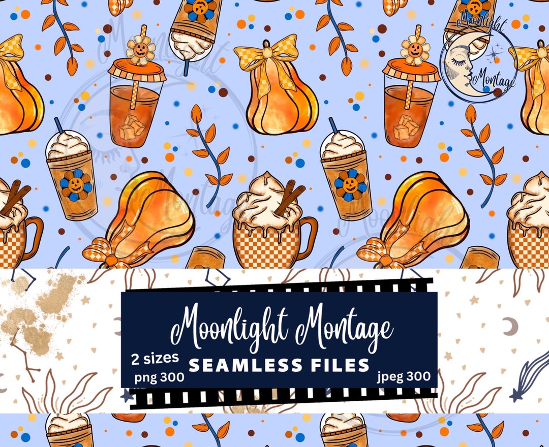 Pumpkin Spice Latte 12x12 Seamless Digital Pattern, Pumpkin Spice ...