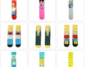 Simpsons Cartoon Anime Chaussettes drôles Unisexe