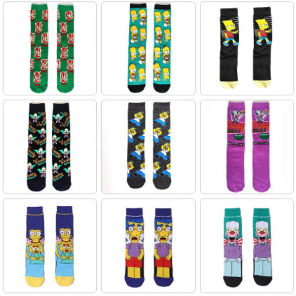 Simpsons Cartoon Anime Calcetines divertidos unisex